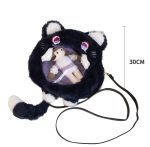 Genshin Impact Scaramouche Plush Cat See-Through Bag Scaramouche Kitten Scaracat Scarameow Plush Bag