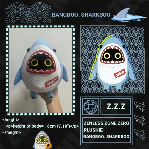 Zenless Zone Zero Bangboo Plushie Sharkboo