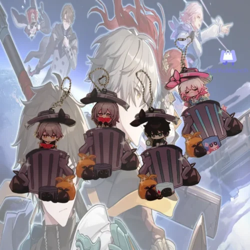 Honkai Star Rail Keychain Sliding Trashcan HSR Keychain March 7th Dan Heng Stelle Caelus
