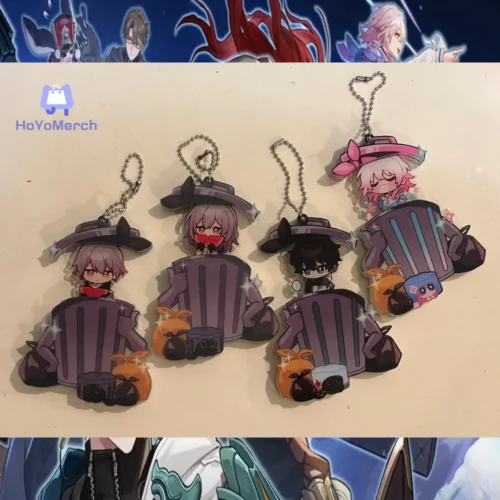 Honkai Star Rail Keychain Sliding Trashcan HSR Keychain March 7th Dan Heng Stelle Caelus