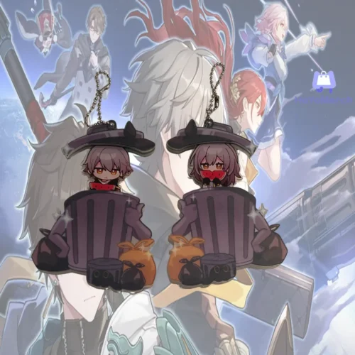 honkai star rail keychain, hsr keychain, hsr caelus keychain, hsr march 7 keychain, hsr dan heng keychain, hsr stelle keychain, honkai star rail trashcan keychain
