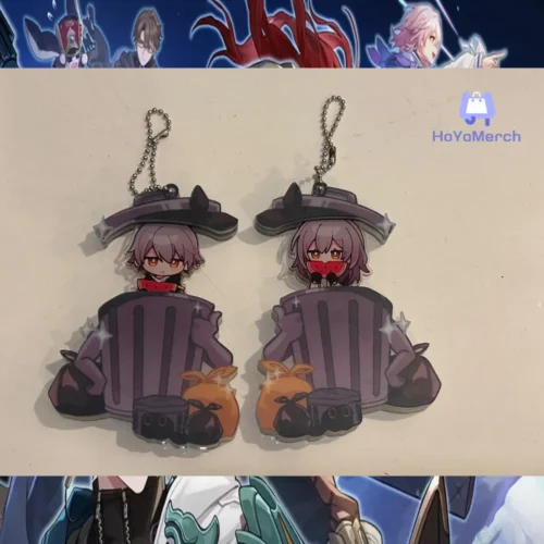 honkai star rail keychain, hsr keychain, hsr caelus keychain, hsr march 7 keychain, hsr dan heng keychain, hsr stelle keychain, honkai star rail trashcan keychain