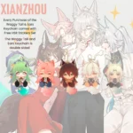 HSR Keychain Waggy Tail & Ears Honkai Star Rail Jing Yuan Feixiao Jiaoqiu Huohuo Dog Tail & Ears Keychain