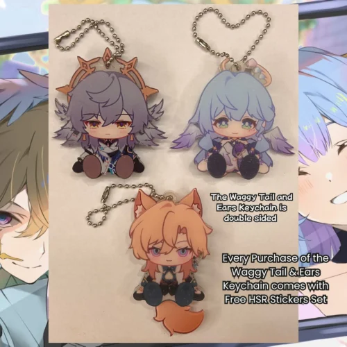 HSR Keychain Waggy Tail & Ears HSR Sunday Robin Aventurine Honkai Star Rail Keychain