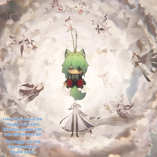 HSR Keychain Amphoreus Waggy Tail & Ears Honkai Star Rail Phainon Aglaea Mydei Castorice Anaxa Hyacine Tribbie Trianne Trinnon