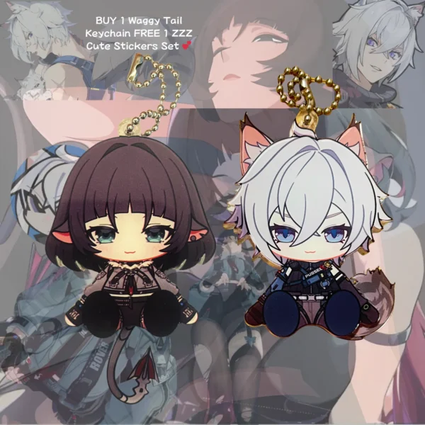 ZZZ Pubsec Jane Doe Keychain Seth Lowell Keychain Waggy Tail & Ears Zenless Zone Zero Keychain