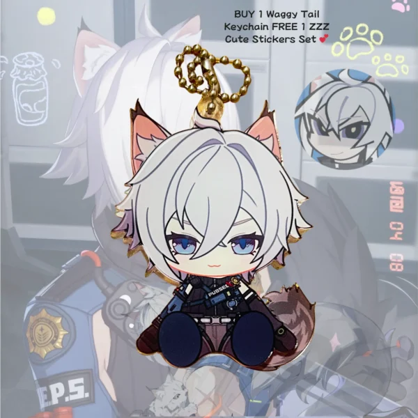ZZZ Pubsec Jane Doe Keychain Seth Lowell Keychain Waggy Tail & Ears Zenless Zone Zero Keychain