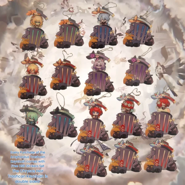 HSR Amphoreus Trashcan Keychain Honkai Star Rail Phainon Aglaea Mydei Castorice Anaxa Tribbie Trianne Trinnon