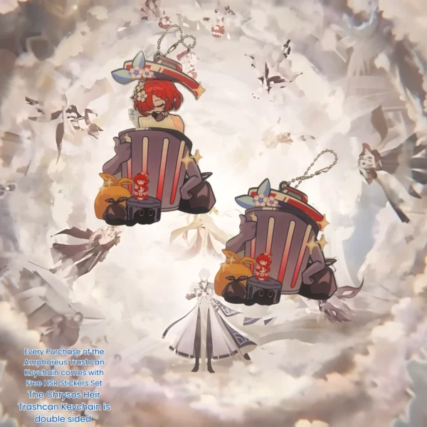 HSR Amphoreus Trashcan Keychain Honkai Star Rail Phainon Aglaea Mydei Castorice Anaxa Tribbie Trianne Trinnon