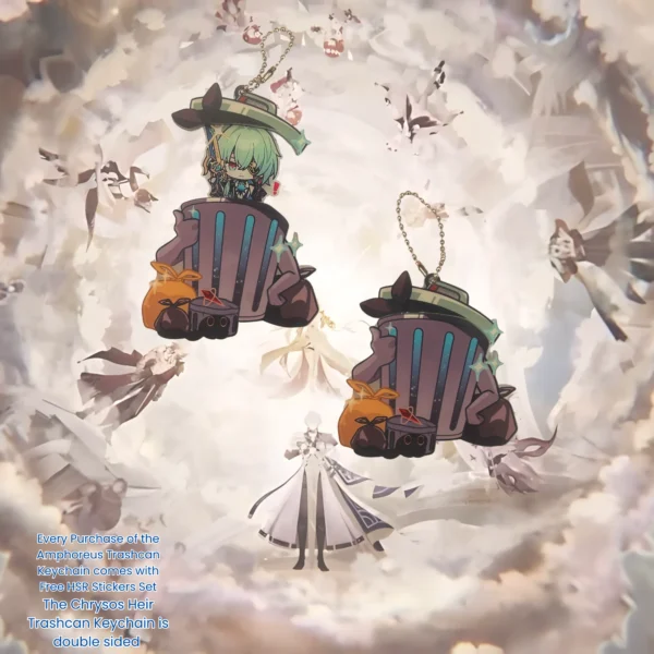 HSR Amphoreus Trashcan Keychain Honkai Star Rail Phainon Aglaea Mydei Castorice Anaxa Tribbie Trianne Trinnon