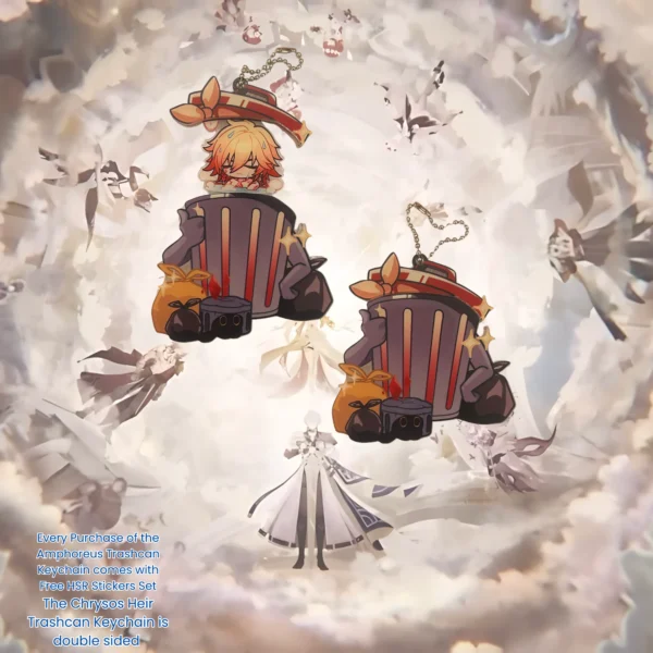 HSR Amphoreus Trashcan Keychain Honkai Star Rail Phainon Aglaea Mydei Castorice Anaxa Tribbie Trianne Trinnon