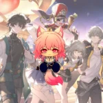HSR Stelle Caelus March 7th Dan Heng Imbibitor Lunae Astral Express Waggy Tail & Ears Keychain