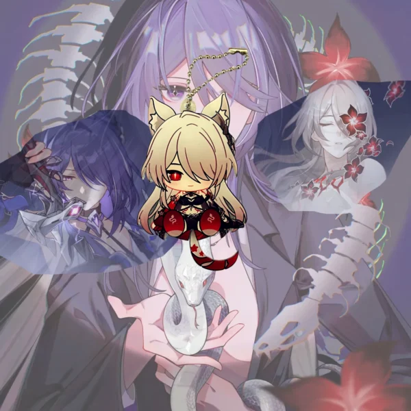 HSR Acheron Waggy Tail & Ears Keychain Acheron Honkai Star Rail Keychain