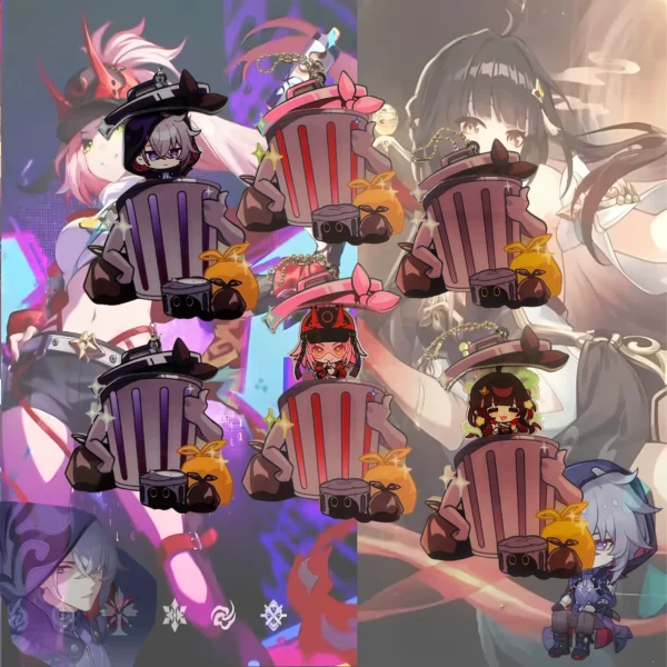 HSR Rappa Keychain Trashcan HSR Lingsha HSR Moze Honkai Star Rail Keychain