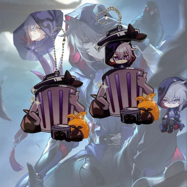 HSR Rappa Keychain Trashcan HSR Lingsha HSR Moze Honkai Star Rail Keychain