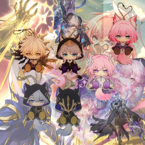 Waggy HSR Cyrene HSR Cipher HSR Phainon Keychain Flame Reaver Amphoreus Waggy Tail & Ears Honkai Star Rail Keychain