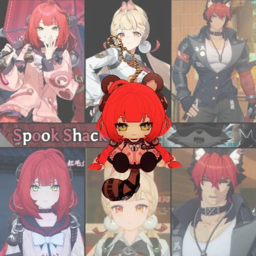 zzz spook shack keychain, zzz yuzuha keychain, zzz alice keychain, zzz manato keychain, hoyoverse merchandise, mihoyo merchandise, official hoyoverse merchandise, official mihoyo merchandise, zenless zone zero merch, official zzz merchandise, ukinami yuzuha, alice thymefield, komano manato