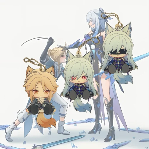waggy hsr jingliu yanqing keychain ,hsr merch, honkai star rail merch, hsr merch, hsr keychain, jingliu, yanqing, official honkai star rail merch, official hoyoverse merch, official mihoyo merch