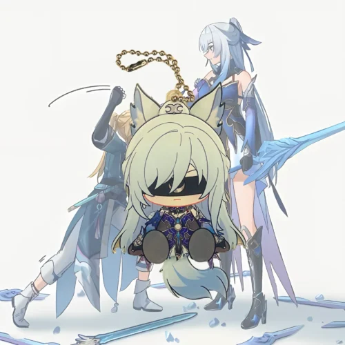 waggy hsr jingliu yanqing keychain ,hsr merch, honkai star rail merch, hsr merch, hsr keychain, jingliu, yanqing, official honkai star rail merch, official hoyoverse merch, official mihoyo merch
