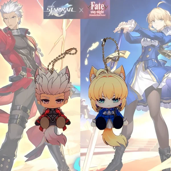 Fate/Stay Night x HSR Saber HSR Archer Waggy Keychain Honkai Star Rail Keychain