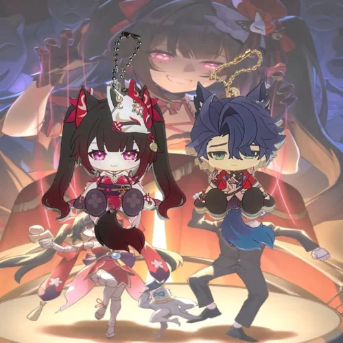 Waggy HSR Masked Fools HSR Sampo HSR Sparkle Keychain Waggy Tail & Ears Honkai Star Rail Keychain