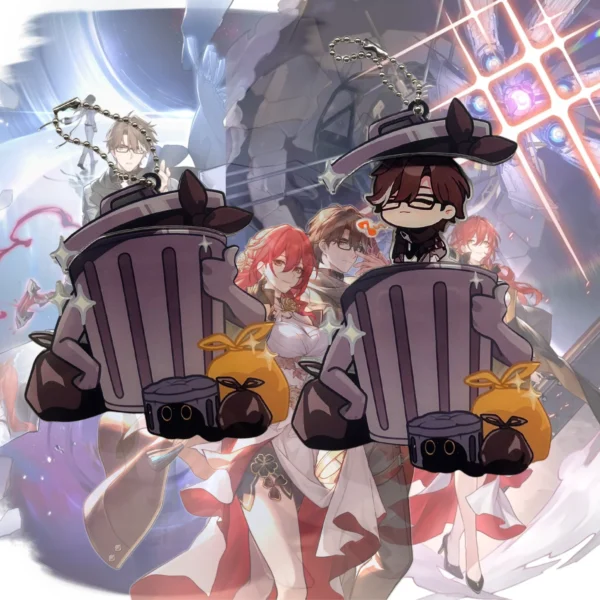 HSR Trashcan Keychain Welt Himeko Keychain Honkai Star Rail Keychain