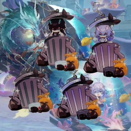 HSR Trashcan Keychain Dan Heng Imbibitor Lunae Bailu Keychain Honkai Star Rail Keychain