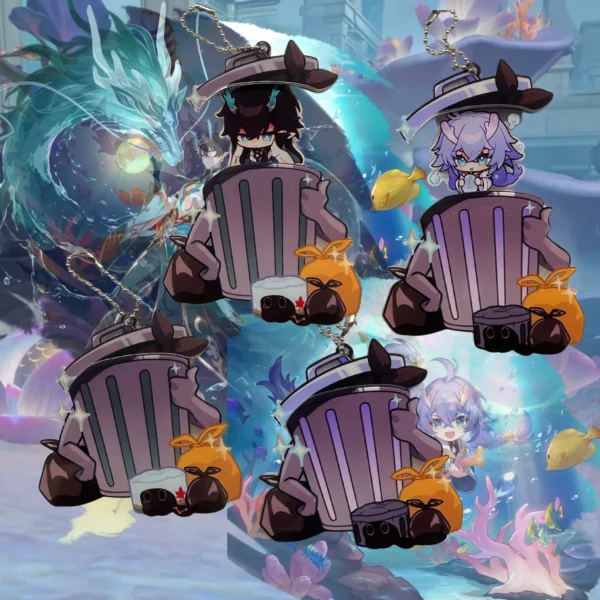 HSR Trashcan Keychain Dan Heng Imbibitor Lunae Bailu Keychain Honkai Star Rail Keychain