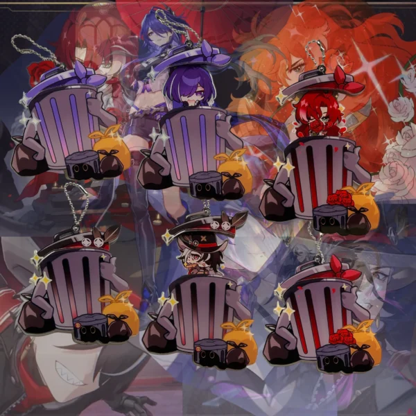 HSR Trashcan Keychain Boothill Argenti Acheron Keychain Honkai Star Rail Keychain