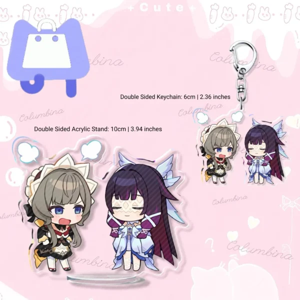 Genshin Columbina x Sandrone Chibi Keychain Genshin Impact Keychain