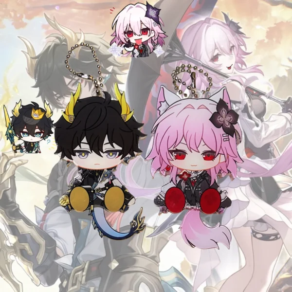 Waggy HSR Amphoreus HSR Evernight HSR Dan Heng Permansor Terrae Waggy Tail & Ears Honkai Star Rail Keychain
