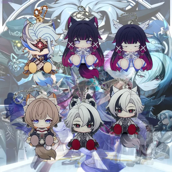 Waggy Genshin Dottore Genshin Columbina Genshin Sandrone Genshin Arlecchino Waggy Tail & Ears Genshin Impact Keychain