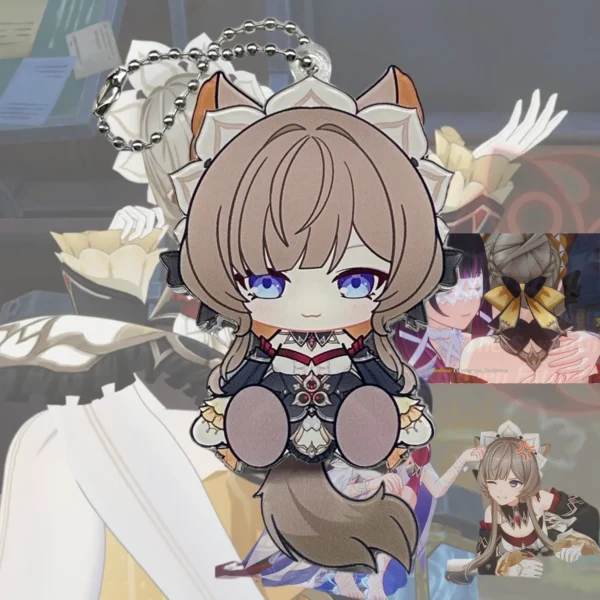 Waggy Genshin Columbina Genshin Sandrone Genshin Arlecchino Waggy Tail & Ears Genshin Impact Keychain