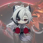 Waggy Genshin Columbina Genshin Sandrone Genshin Arlecchino Waggy Tail & Ears Genshin Impact Keychain