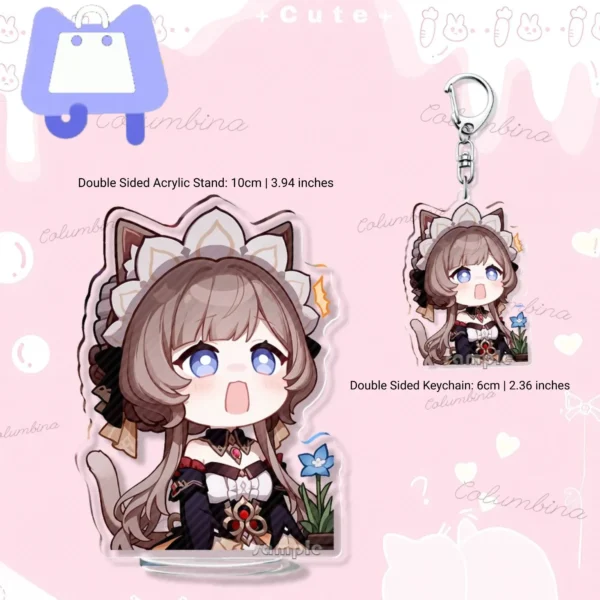 Genshin Columbina x Sandrone Chibi Keychain Genshin Impact Keychain