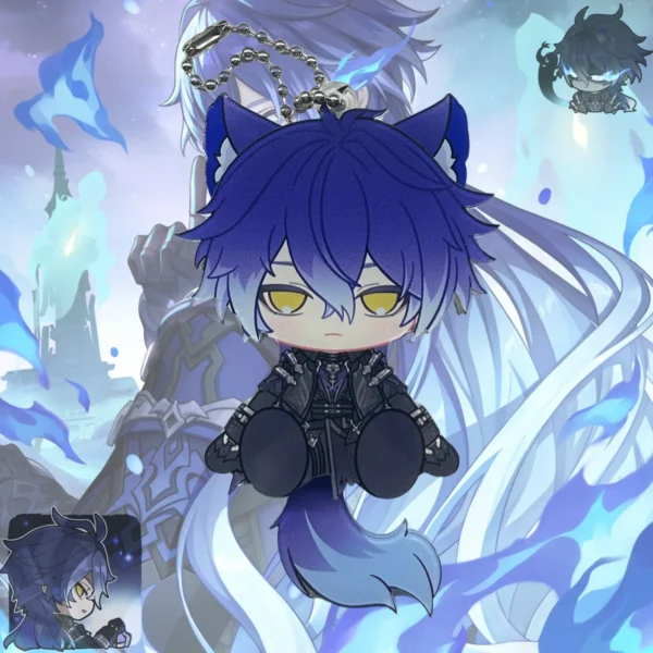 Waggy Genshin Durin Genshin Flins Genshin Varka Waggy Tail & Ears Genshin Impact Keychain