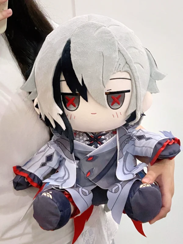 Genshin Arlecchino Plushie 40cm 15.7 Inches Cute Chibi Genshin Plushie (ᓀ‸ᓂ) Face